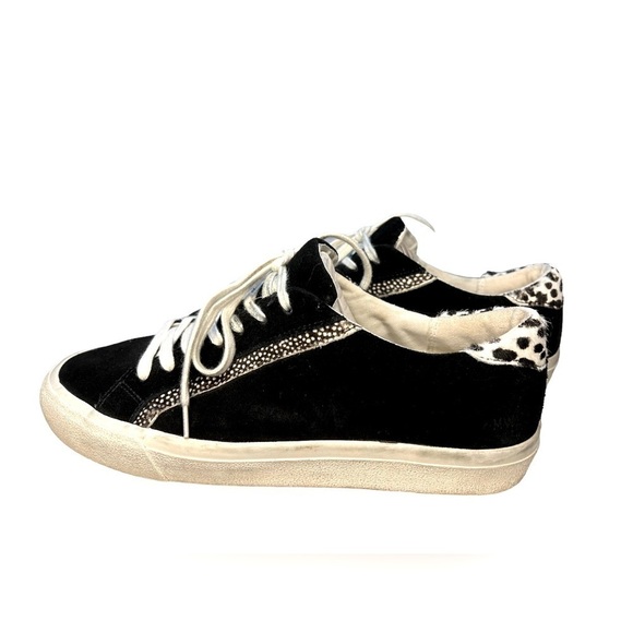 Madewell Sidewalk Low-Top Sneakers in Suede and Spot Calf Hair Size 8.5 - Picture 2 of 9